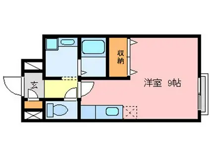 ハウスカインド(1K/1階)の間取り写真