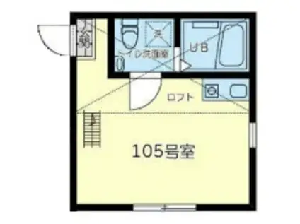 ユナイト東逗子ラグーン(ワンルーム/1階)の間取り写真