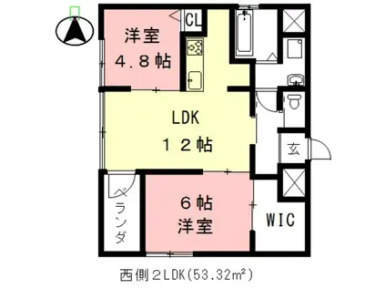 AZMOND(2LDK/7階)の間取り写真