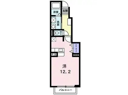 シェトワ(ワンルーム/1階)の間取り写真