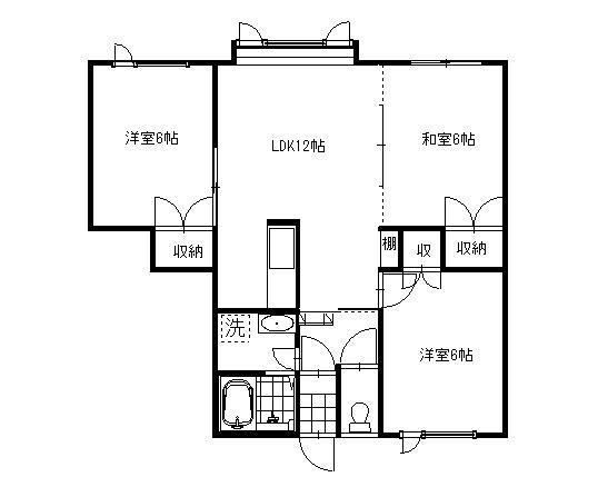 ハイツKAREN(3LDK/2階)の間取り写真