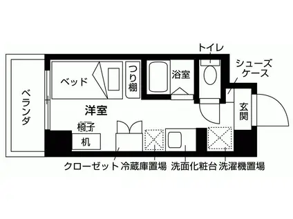 プライマルD三鷹(ワンルーム/2階)の間取り写真