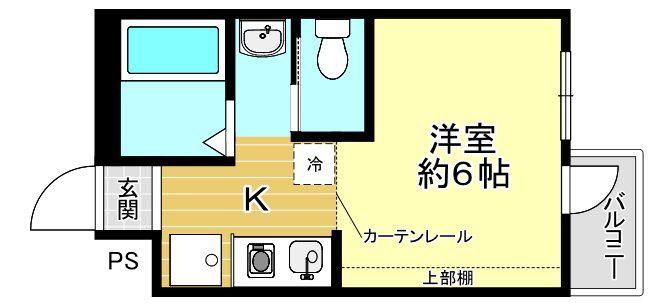 ハイツおおくら(1K/3階)の間取り写真