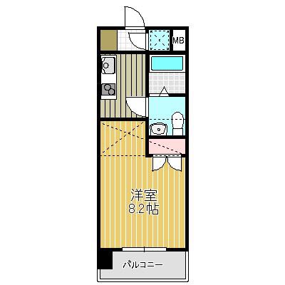 ギャランティー21博多 ORIENT BLD NO66(1K/8階)の間取り写真