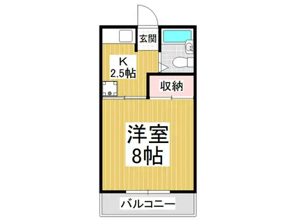 ロイヤル21(1K/5階)の間取り写真