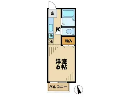 コマハイツ(1K/1階)の間取り写真