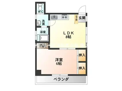 マンション綾(1LDK/3階)の間取り写真