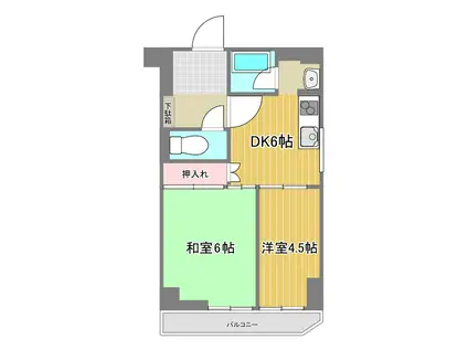 ダイアパレス星陵町(2DK/4階)の間取り写真