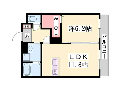 ユーミー福崎(1LDK/2階)の間取り写真