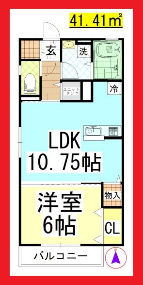 DLディアベルジュ (1LDK/1階)の間取り写真