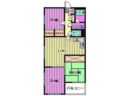 サンシャインヒルズII(3LDK/2階)の間取り写真