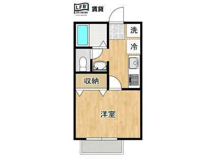 クレールハウス(1K/2階)の間取り写真