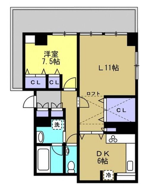 宮内商事ビル(1LDK/1階)の間取り写真