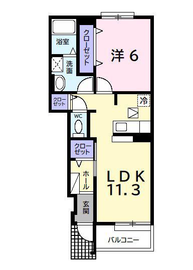 ファイン スクエア(1LDK/1階)の間取り写真