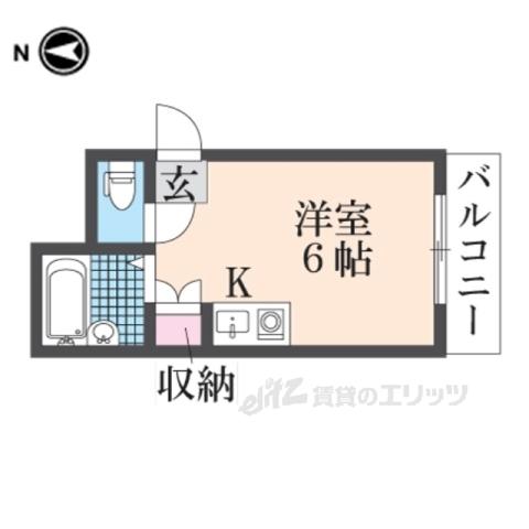 ペントハウス21(ワンルーム/3階)の間取り写真
