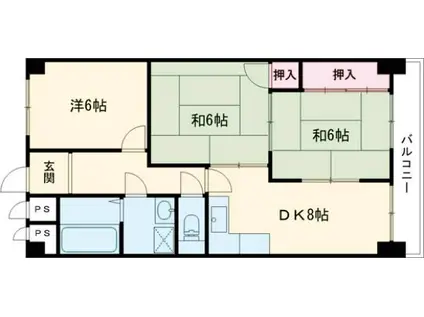 田村ビル(3DK/5階)の間取り写真