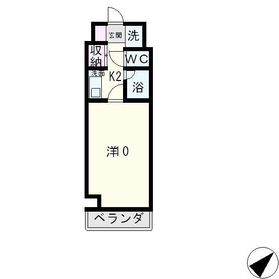 FELICE大橋(1K/4階)の間取り写真