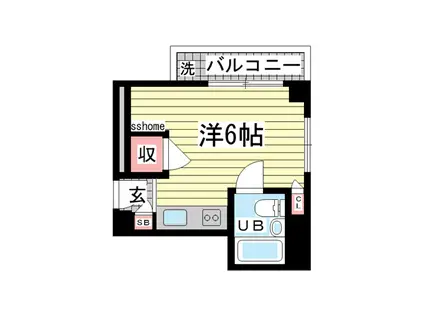 シャトレ・サン・パティオ(ワンルーム/4階)の間取り写真