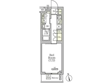 アークマーク南品川(1K/3階)の間取り写真