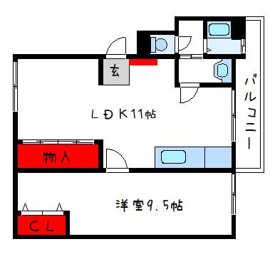 伊藤マンション(1LDK/2階)の間取り写真