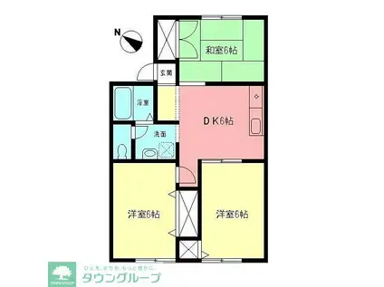 ポテトヒルズII(3DK/1階)の間取り写真