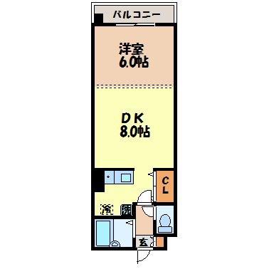 クオーレ中川(1DK/5階)の間取り写真