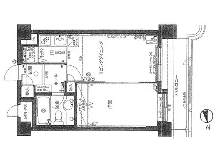 ダイアパレス水車町(1LDK/2階)の間取り写真