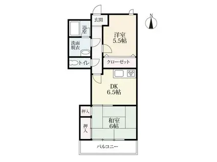 フレックス佐賀駅前(2DK/10階)の間取り写真
