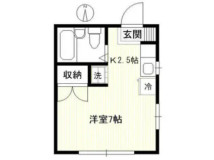コスモヴィレッジ(ワンルーム/1階)の間取り写真