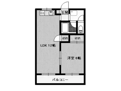 エディフィスみとみ(1LDK/1階)の間取り写真