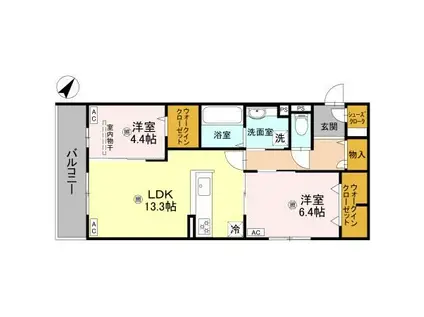 パサログランデ百舌鳥本町3丁(2LDK/2階)の間取り写真