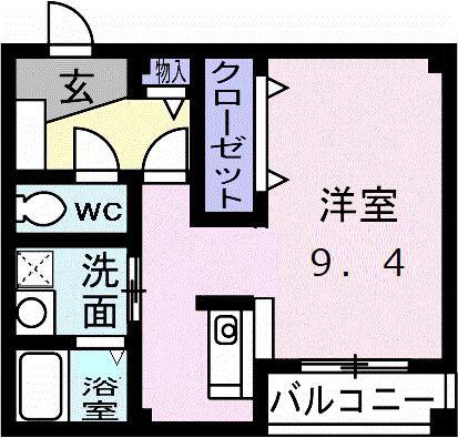 マーベラスKII(ワンルーム/1階)の間取り写真