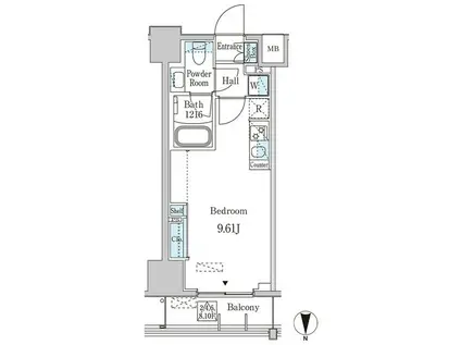 JP NOIE 西蒲田(ワンルーム/6階)の間取り写真
