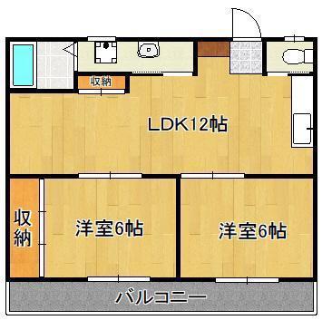 アーバンハイム(2LDK/2階)の間取り写真