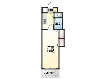 ジュネス野里(1K/3階)の間取り写真