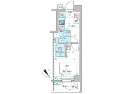 ジェノヴィア堀切菖蒲園(1K/1階)の間取り写真