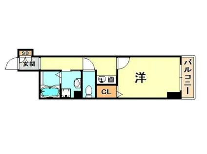 CITYSPIRE神戸元町II(1K/11階)の間取り写真