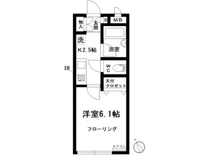 ブリーズパレス(1K/1階)の間取り写真