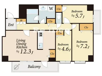 豊田ハウス(3LDK/1階)の間取り写真