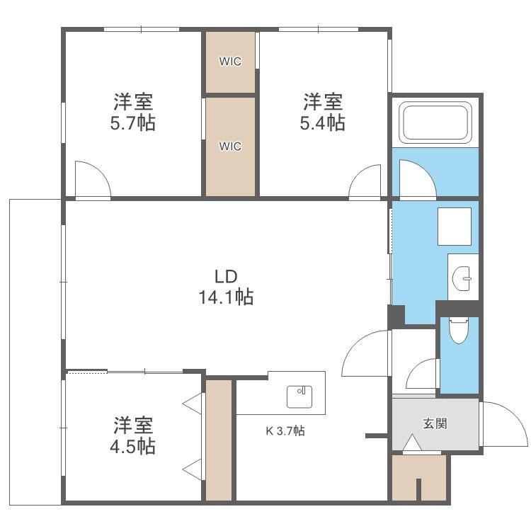HIGH RESIDENCE YAMAHANA(3LDK/5階)の間取り写真