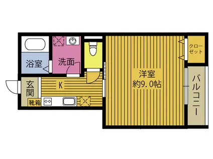 ヴィラNSTAR(1K/1階)の間取り写真