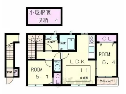 ラックハイム(2LDK/2階)の間取り写真