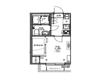 KEIAI RESIDENCE 西所沢(1K/1階)の間取り写真