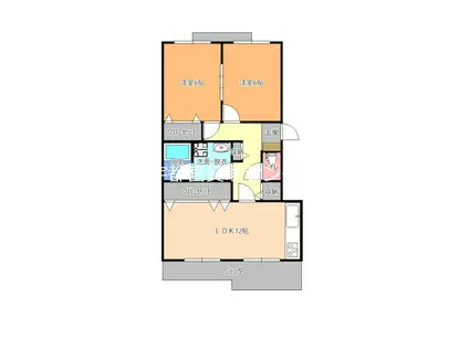 泉が丘クリーンハイツA棟(2LDK/3階)の間取り写真