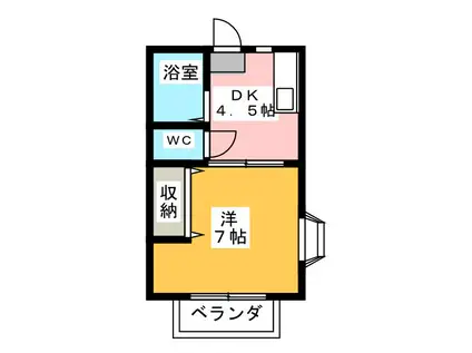 コーポ岡本(1DK/1階)の間取り写真