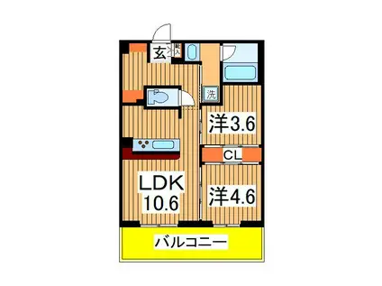 ART RESIDENCE IN KASHIWA‐NO‐HA(2LDK/3階)の間取り写真