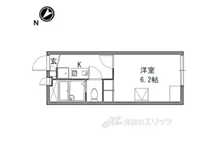 レオパレスオーキッド2(1K/1階)の間取り写真
