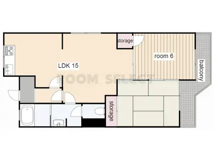 清里ハイツ(2LDK/3階)の間取り写真