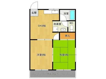 メゾンフジタ(2DK/3階)の間取り写真