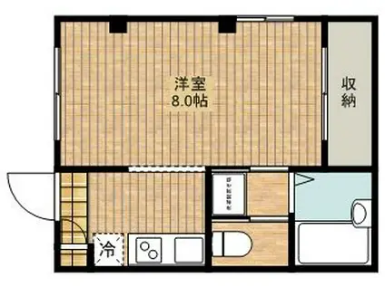 サンビームス(1K/1階)の間取り写真